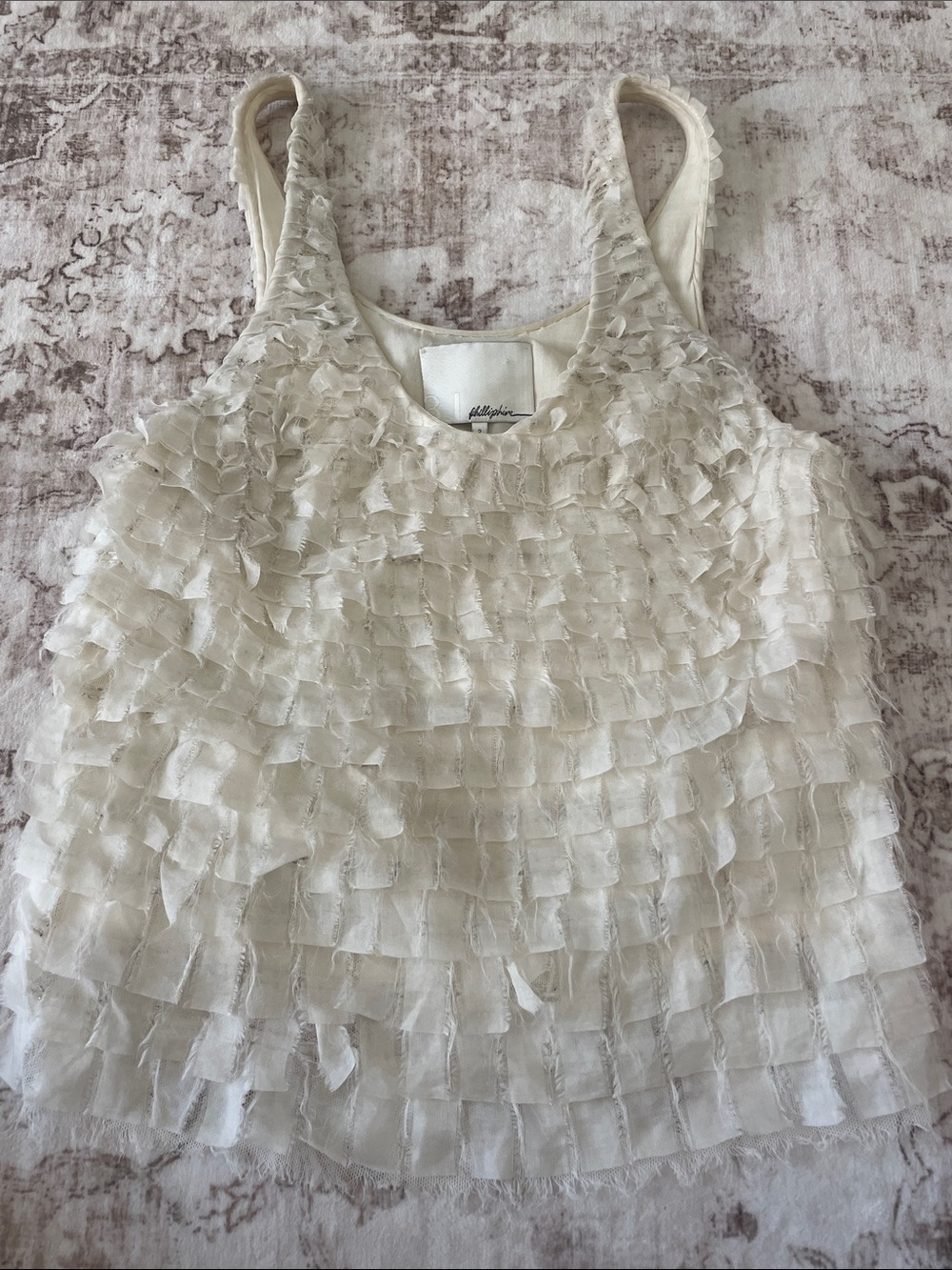 3.1 Philip Lim - Ivory Ruffle Tank Top